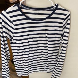 Madewell Navy and White Striped Top